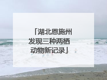 湖北恩施州发现三种两栖动物新记录
