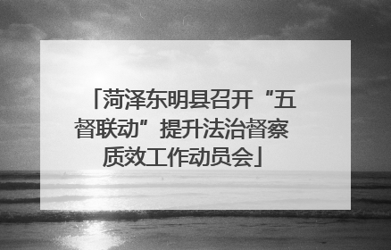菏泽东明县召开“五督联动”提升法治督察质效工作动员会