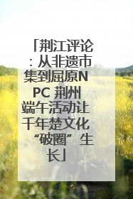 荆江评论：从非遗市集到屈原NPC 荆州端午活动让千年楚文化“破圈”生长