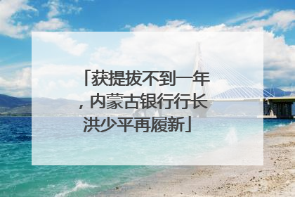 获提拔不到一年，内蒙古银行行长洪少平再履新