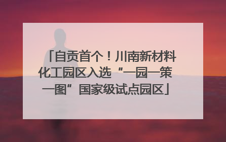 自贡首个！川南新材料化工园区入选“一园一策一图”国家级试点园区