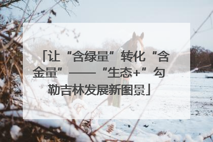 让“含绿量”转化“含金量”——“生态+”勾勒吉林发展新图景