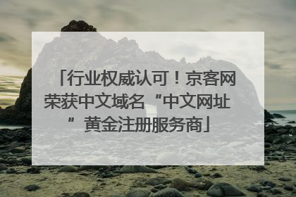 行业权威认可！京客网荣获中文域名“中文网址”黄金注册服务商