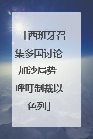 西班牙召集多国讨论加沙局势 呼吁制裁以色列