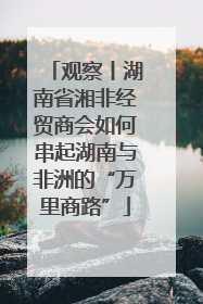 观察丨湖南省湘非经贸商会如何串起湖南与非洲的“万里商路”