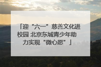 迎“六一”慈善文化进校园 北京东城青少年助力实现“微心愿”