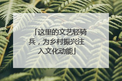 这里的文艺轻骑兵，为乡村振兴注入文化动能