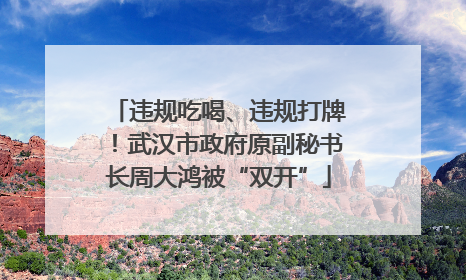 违规吃喝、违规打牌！武汉市政府原副秘书长周大鸿被“双开”
