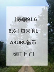 跌幅91.66%！爆火的LABUBU被币圈盯上了
