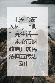 送“法”入村，“典”亮生活——泰安市财政局开展民法典宣传活动