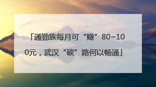通勤族每月可“赚”80~100元，武汉“碳”路何以畅通