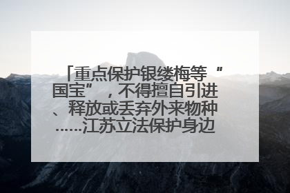 重点保护银缕梅等“国宝”，不得擅自引进、释放或丢弃外来物种……江苏立法保护身边的生物“朋友圈”