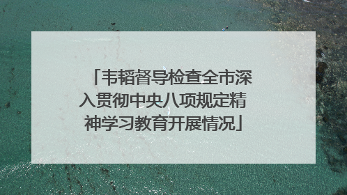 韦韬督导检查全市深入贯彻中央八项规定精神学习教育开展情况