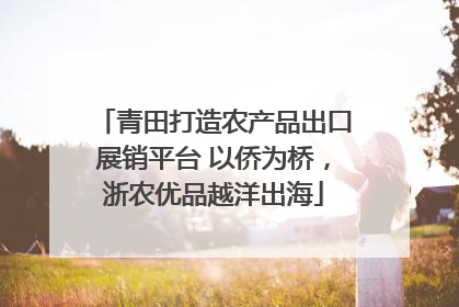 青田打造农产品出口展销平台 以侨为桥，浙农优品越洋出海