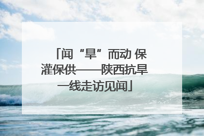 闻“旱”而动 保灌保供——陕西抗旱一线走访见闻