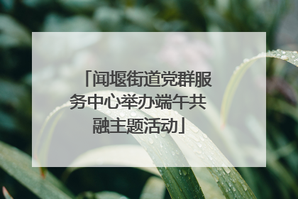 闻堰街道党群服务中心举办端午共融主题活动