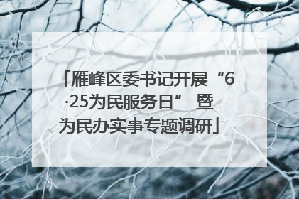 雁峰区委书记开展“6·25为民服务日” 暨为民办实事专题调研