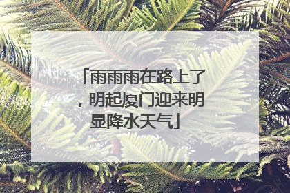 雨雨雨在路上了，明起厦门迎来明显降水天气