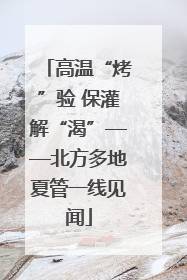 高温“烤”验 保灌解“渴”——北方多地夏管一线见闻