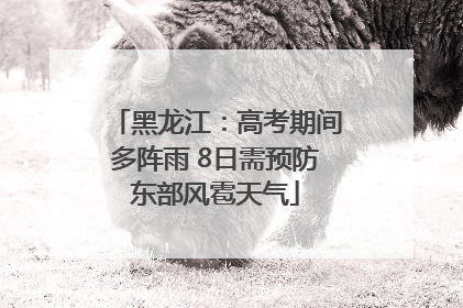 黑龙江：高考期间多阵雨 8日需预防东部风雹天气