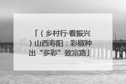 （乡村行·看振兴）山西寿阳：彩椒种出“多彩”致富路
