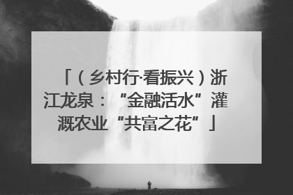 （乡村行·看振兴）浙江龙泉：“金融活水”灌溉农业“共富之花”