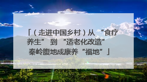 （走进中国乡村）从 “食疗养生” 到 “适老化改造” 秦岭腹地成康养“福地”