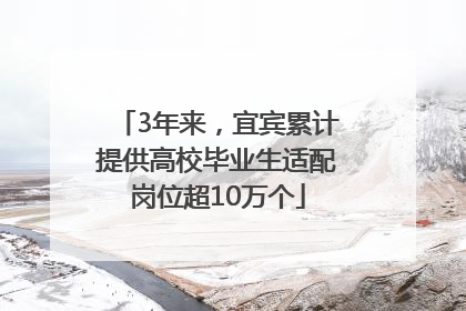 3年来，宜宾累计提供高校毕业生适配岗位超10万个