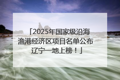 2025年国家级沿海渔港经济区项目名单公布 辽宁一地上榜！