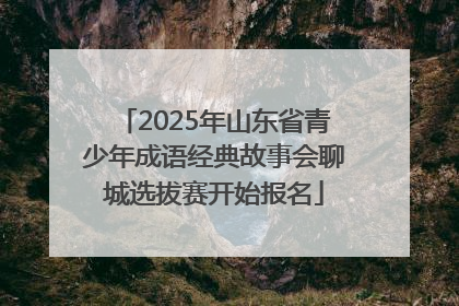 2025年山东省青少年成语经典故事会聊城选拔赛开始报名