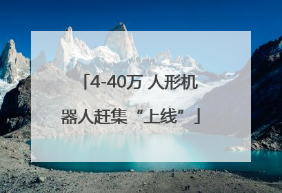 4-40万 人形机器人赶集“上线”