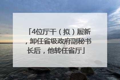 4位厅干（拟）履新，卸任省级政府副秘书长后，他转任省厅