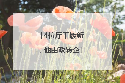 4位厅干履新，他由政转企