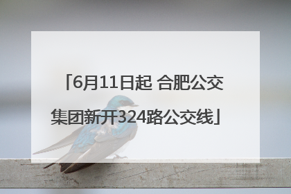 6月11日起 合肥公交集团新开324路公交线