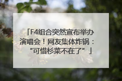F4组合突然宣布举办演唱会！网友集体炸锅：“可惜杉菜不在了”